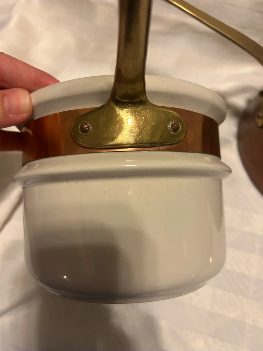 Copper Double Boiler Saucepan with Lid - made in Portugal